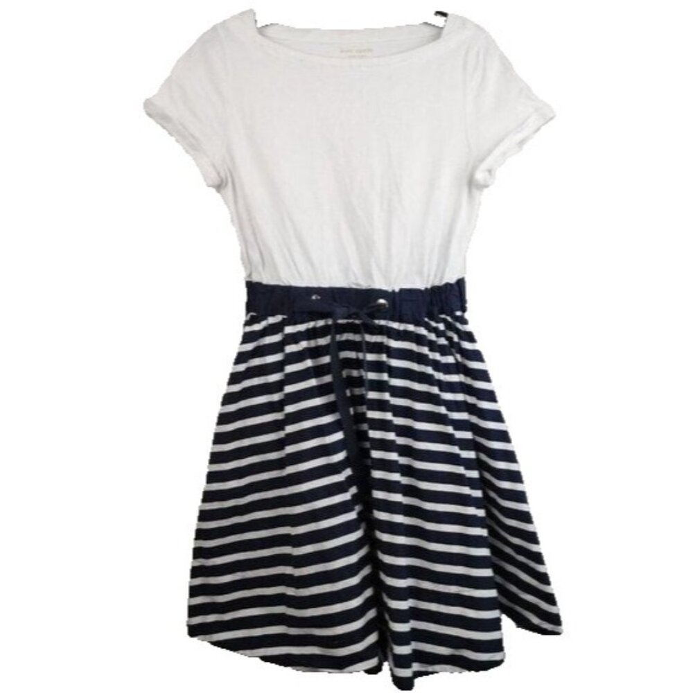 Kate Spade Womens Fit & Flare Dress Small White Blue Sailing Stripe Preppy
